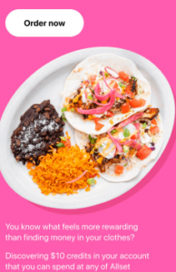 Ejemplo de CTA para comprar un producto de comida.