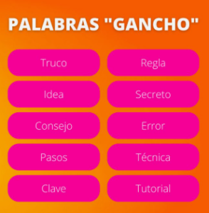 Con estas palabras "gancho" o "hooks" podrás tener a tu audiencia anhelada en el menor tiempo posible.